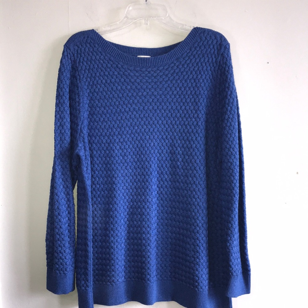 L.L. Bean Royal Blue Textured Knit Women's Sweater